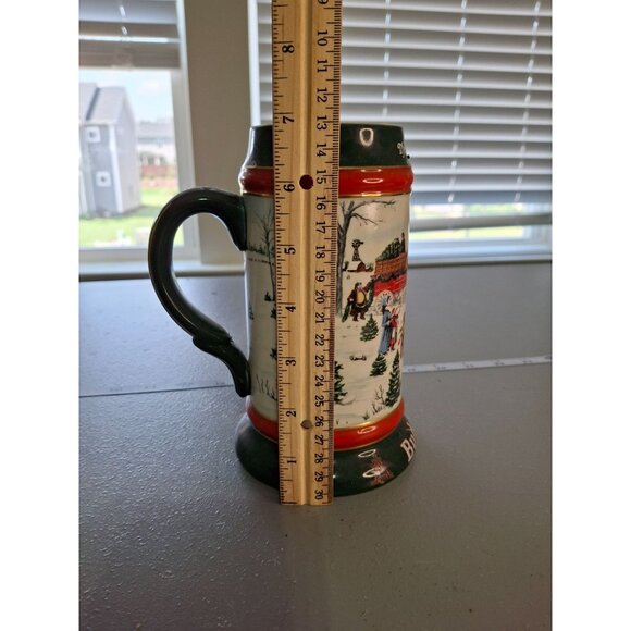 1991 Budweiser Holiday Stein The Season’s Best Clydesdale Beer Mug Ceramarte - Picture 8 of 9